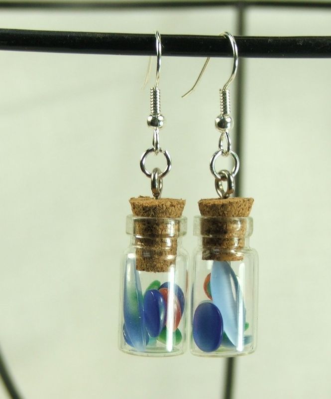 Jar earrings cats eye mix surgical steel wires womens jewelry dangle earrings - product image  