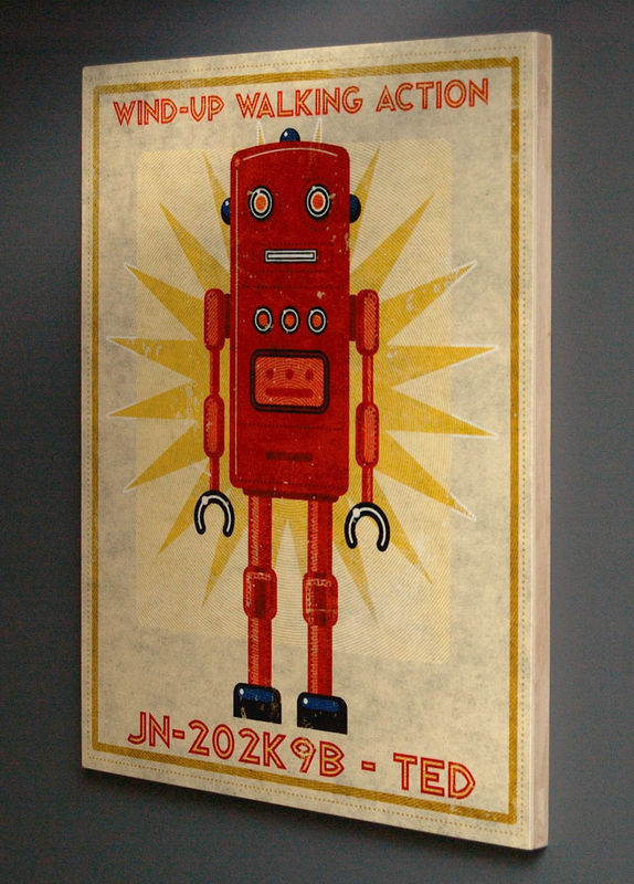 Retro Robot Tin Toy Art Box 16 in x 20 in - product images  of 