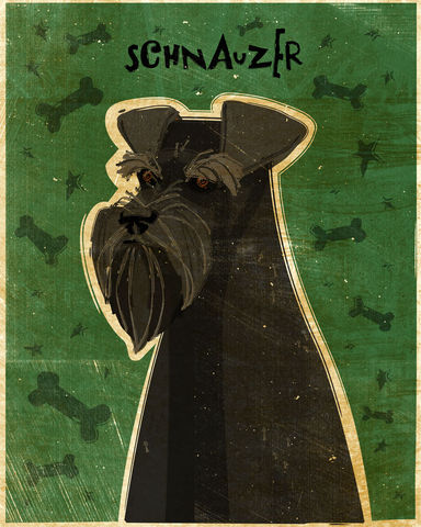 Black,Schnauzer,Dog,Art,Print,8,x,10,Illustration,digital,whimsical,cute,dog,animals,animal,schnauzer,black,paper,ink