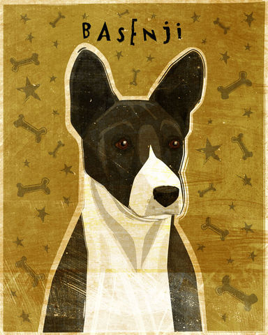 Basenji,Print,-,Various,Colors,Art,Illustration,digital,whimsical,cute,dog,animal,basenji,black,red,tri-color,paper,ink
