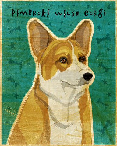 Corgi,Print,-,Various,Colors,Art,Illustration,digital,whimsical,cute,dog,animal,corgi,paper,ink