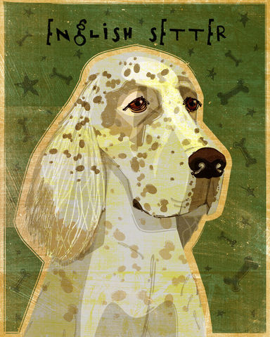 English,Setter,Print,-,Various,Colors,Art,Illustration,digital,whimsical,cute,dog,animal,english_setter,paper,ink