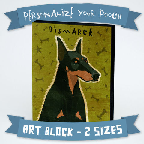 Personalized,Dog,Series,Art,Block,-,Doberman,with,Your,Dog's,Name,Various,Sizes,Illustration,Digital,wood,block,dog,breed,animal,weimaraner,glue,paper,ink,sealer