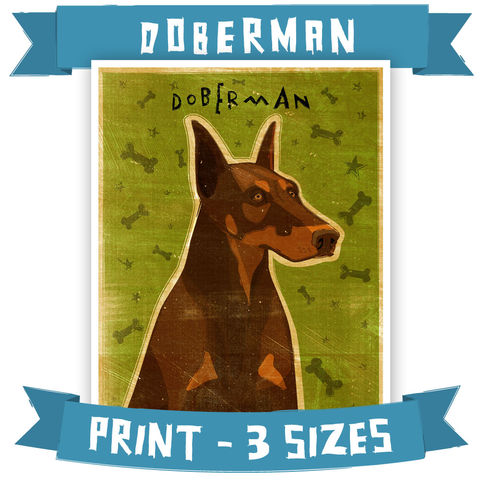 Doberman,Print,-,Pick,Your,Pooch,Dog,Art,with,Breed,Name,Various,Sizes,Pets,Pet_Lover,Portrait,dog,art,illustration,reproduction,canine,breed,fido,pooch,pup,puppy,dog_print,dog_art,southern_living,paper,ink
