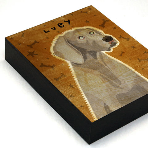 Personalized,Dog,Art,Box,-,Weimaraner,with,Your,Dog's,Name,Mounted,Print,Various,Sizes,Illustration,Digital,wood,reproduction,print,mounted,dog_art,art_box,dog_art_box,paper,ink,glue,sealer,weimaraner