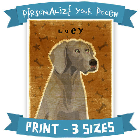 Personalized,Weimaraner,Print,With,Your,Dog's,Name,-,Various,Colors,and,Sizes,Art,Illustration,digital,whimsical,cute,dog,animals,animal,weimaraner,paper,ink