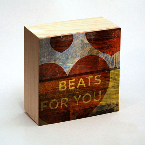 Valentine,Heart,Art,-,Beats,for,You,Box,4,in,x,Illustration,Digital,reproduction,wood,block,heart,love,valentine,valentine_men,valentine_women,valentines_day,valentine_decor,valentine_heart_art,paper,ink,glue,sealer