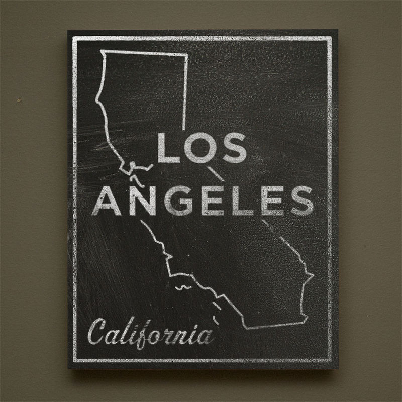 Los Angeles Poster City State Art Box 11 in x 14 in LA Print