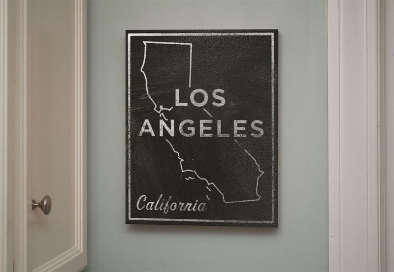 Los Angeles Poster City State Art Box 11 in x 14 in LA Print