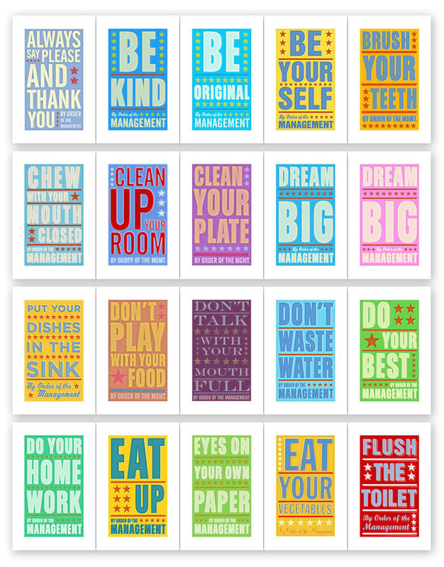 Kid S Room Art By Order Of The Management Word Block Pick Print 4 In X 7 Kids Sign Prints