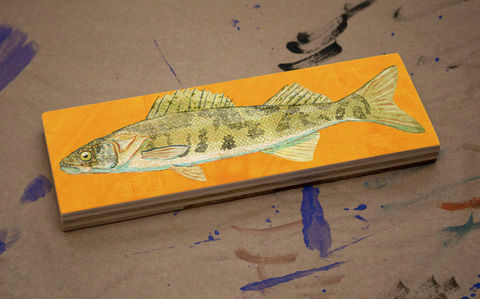 Freshwater,Fish,Art,Medium,Block,-,Walleye,Print,9,in,x,3,Wall,Decor,Fisherman,Gift,Fathers,Day,for,Dad,Digital,Wood_Art_Block,Fish_Art_On_Wood,Fish_Wall_Decor,Fish_Wall_Art,Fish_Wall_Hanging,Fish_Illustration,Fish_Artwork,Freshwater_Fish_Art,Fathers_Day_Gift,Gift_For_Dad,Dad_Gift,walleye_print,wood,paper,ink,glue,sealer