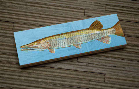 Freshwater,Fish,Art,Medium,Block,-,Muskellunge,Print,9,in,x,3,Wall,Decor,Fisherman,Gift,Fathers,Day,for,Dad,Digital,Wood_Art_Block,Fish_Art_On_Wood,Fish_Wall_Decor,Fish_Wall_Art,Fish_Wall_Hanging,Fish_Illustration,Fish_Artwork,Freshwater_Fish_Art,Fathers_Day_Gift,Gift_For_Dad,Dad_Gift,muskellunge_art,wood,paper,ink,glue,sealer