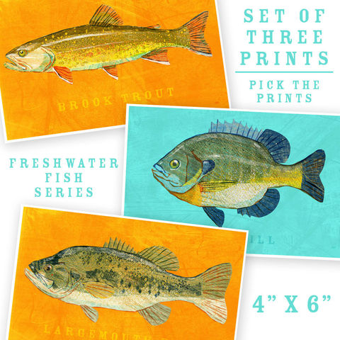 Fish,Artwork,-,3,Little,Fishies,Set,of,Prints,4,in,x,6,Kids,Art,Decor,Man,Cave,Lake,House,Fathers,Day,Gift,Print,Digital,Fish_Artwork,Kids_Fish_Art,Fish_Prints,Fish_Wall_Decor,Coastal_Beach_Decor,Coastal_Art,Spot_Print,Man_Cave_Art,fathers_day_gift,freshwater_fish_art,Paper,Ink