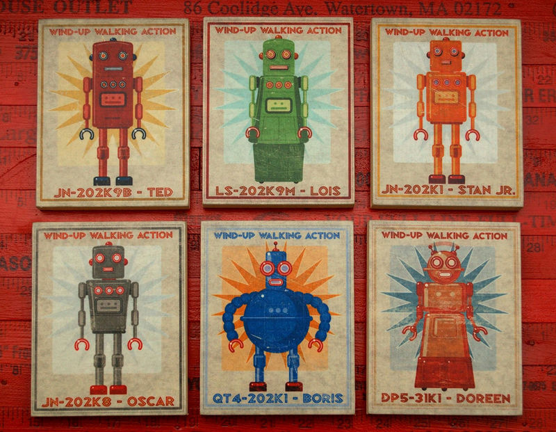 Robot Series Art Block - Set of 6 - 8 in x 10 in - product images  of 