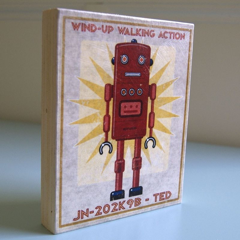 Robot Series Art Block - Set of 6 - 8 in x 10 in - product images  of 