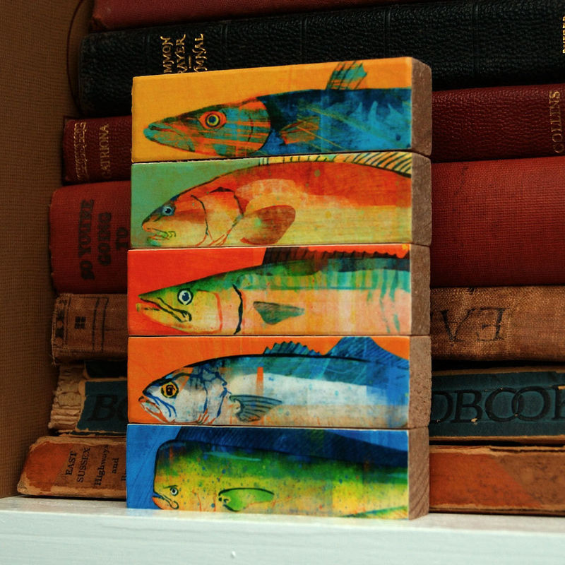Fish Sticks - Saltwater Fish Art Block Set of 5 - product images  of 