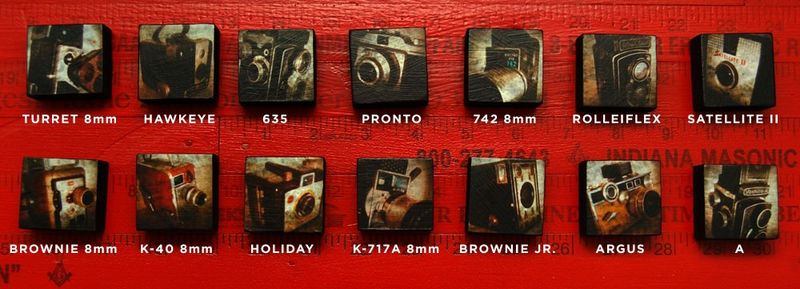 PiccoloBlocco Cameras- Little Block - Art Blocks Set of 12 - Pick the Prints - 1.5 in x 1.5 in - product images  of 