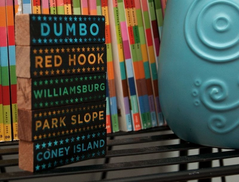 Brooklyn Hoods on Wood - Five Art Block Set - Pick the Hoods - product images  of 