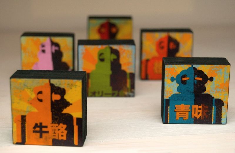 PiccoloBlocco - Little Block - Minibot Art Blocks Set of 6 - 1.5 in x 1.5 in - product images  of 