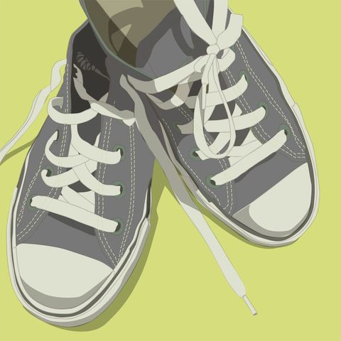 Lowtops,Gray,on,Light,Background,8,in,x,Print,-,U,Pick,the,Color,Art,Illustration,retro,vintage,shoes,lowtops,gray,grey,yellow,mint,pink,blue,pastel_decor,paper,computer