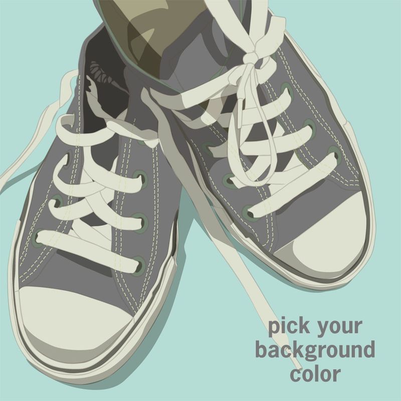 Lowtops Gray on Light Background 8 in x 8 in Print - U Pick the Color - product images  of 