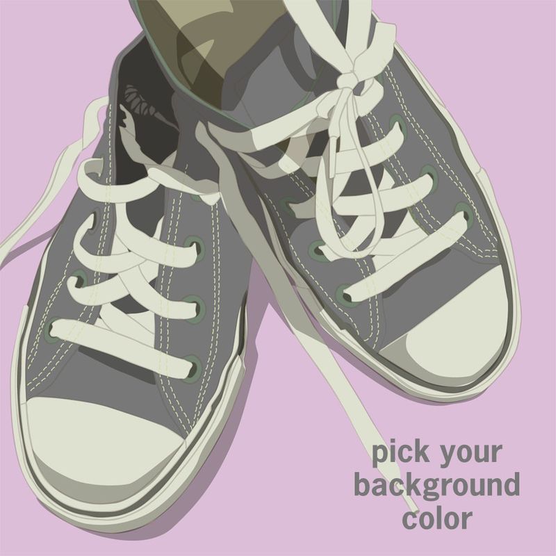 Lowtops Gray on Light Background 8 in x 8 in Print - U Pick the Color - product images  of 