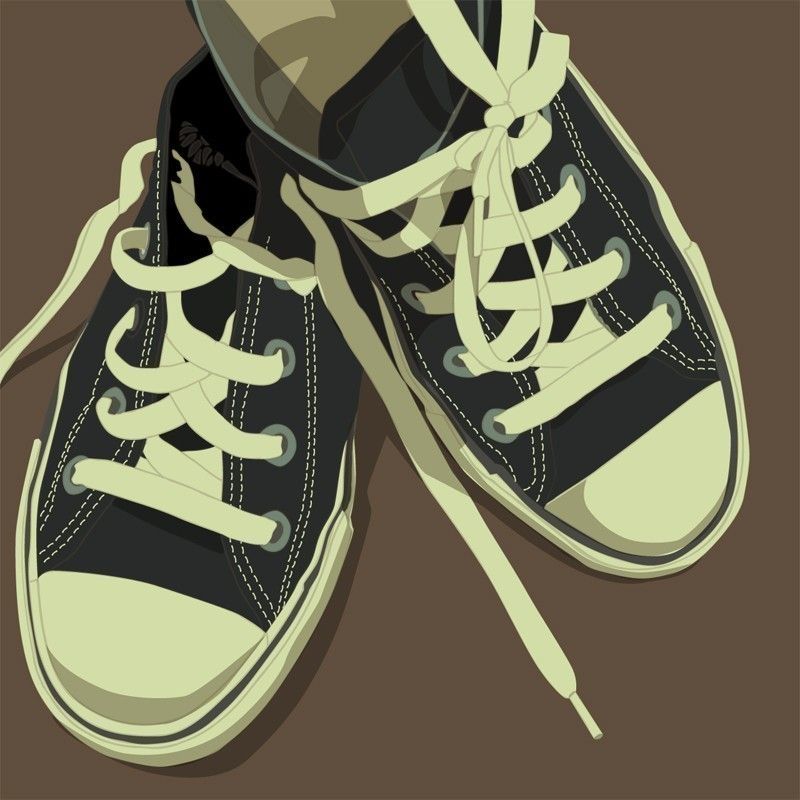 Lowtops Black on Brown 8x8 Square - product images