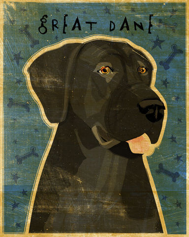 Great,Dane,Number,10,-,Black,Dog,Art,Print,8,in,x,Illustration,whimsical,cute,animals,dog_art,pet,puppy,Great_Dane,Great_Dane_Art,Dog_Print,black,paper,ink