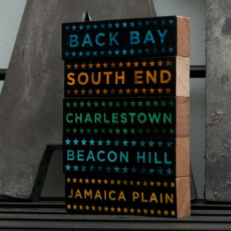 Boston Hoods on Wood - Five Art Block Set - Pick the Hoods - product images  of 