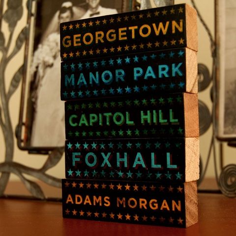 Washington,DC,Hoods,on,Wood,-,Five,Art,Block,Set,Pick,the,Illustration,Digital,wood,block,black,washington,dc,capitol,gift,text,nation,paper,ink,glue,sealer