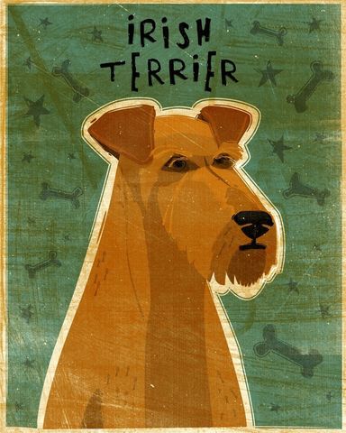 Irish,Terrier,Print,-,Various,Sizes,Art,Illustration,digital,whimsical,cute,dog,animal,terrier,irish,paper,ink