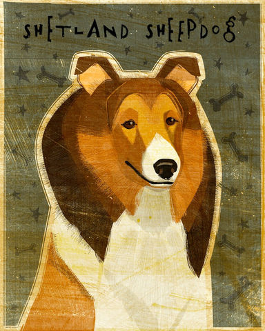 Shetland,Sheepdog,-,Red,Dog,Art,Print,8,in,x,10,Illustration,whimsical,cute,animals,dog_art,pet,puppy,Dog_Print,shetland_sheepdog,sheltie,paper,ink