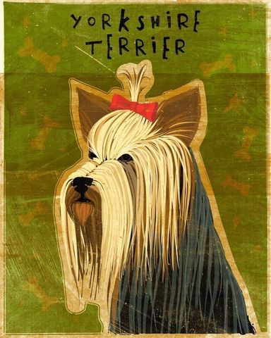 Yorkshire,Terrier,Print,8,in,x,10,Art,Illustration,digital,whimsical,cute,dog,animals,animal,terrier,yorkie,yorkshire,paper,ink