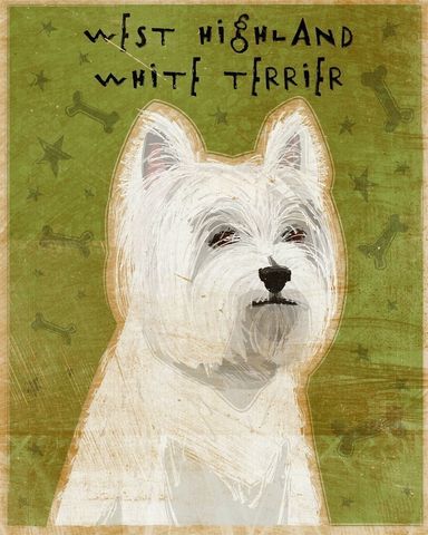 West,Highland,White,Terrier,Print,8,in,x,10,Art,Illustration,digital,whimsical,cute,dog,animal,terrier,westie,west,highland,white,blue,paper,ink