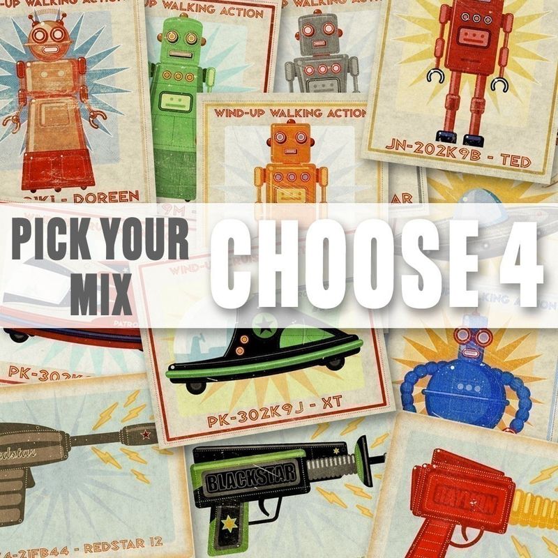 Robots, Rayguns and Racers Set of 4 Prints - Pick your Mix - 8 in x 10 in - product images  of 