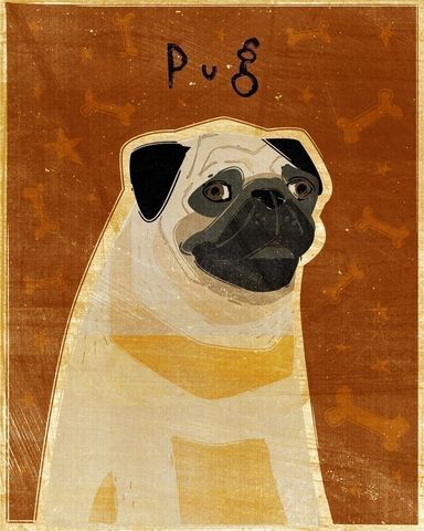 Pug,Print,8,in,x,10,Pets,Portrait,Dog,illustration,print,digital,whimsical,cute,dog,animals,animal,pug,art,brown,paper,ink