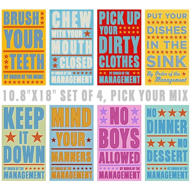 By Order of The Management Set of 4 Prints - Pick your Mix - 10.8 in x 18 in - product images  of 