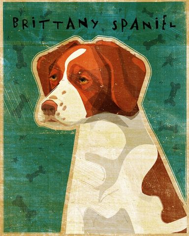 Brittany,Spaniel,Print,Art,Illustration,digital,whimsical,cute,dog,animals,animal,brittany,spaniel,paper,ink