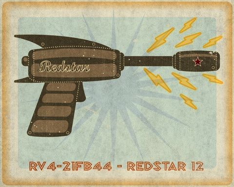 Redstar,Raygun,Tin,Toy,Box,Art,Print,8x10,Illustration,digital,john_w_golden,children,kitsch,ray_gun,tin_toy,raygun,paper,computer