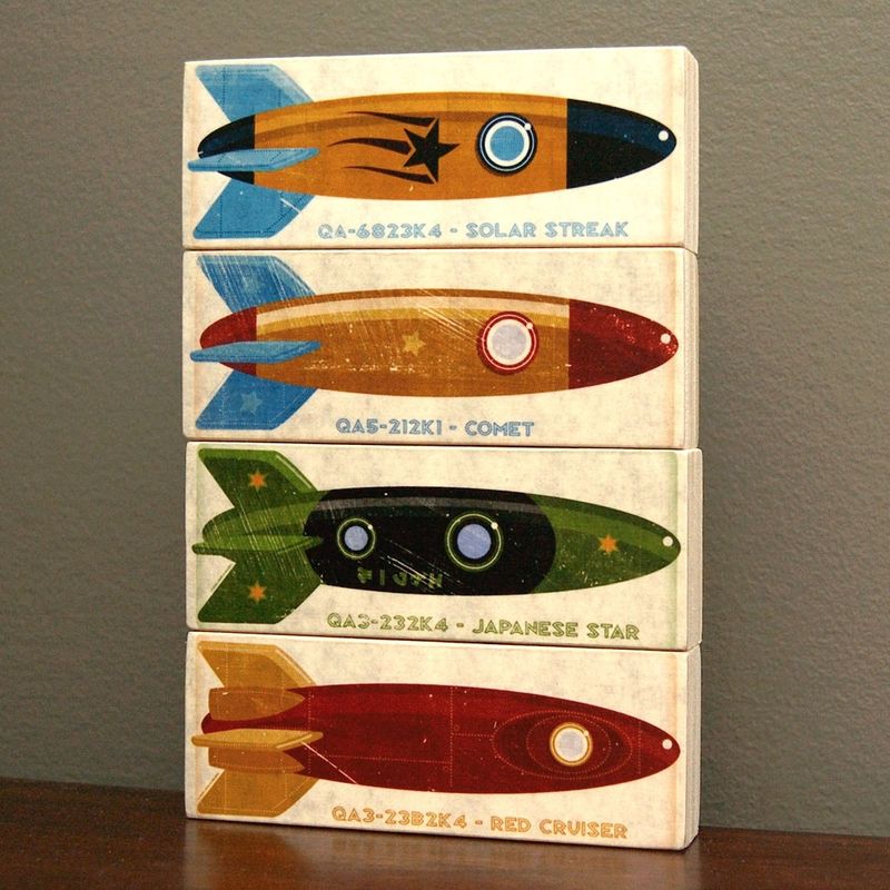 Set of 4 Rocket Mini Art Blocks - product images  of 
