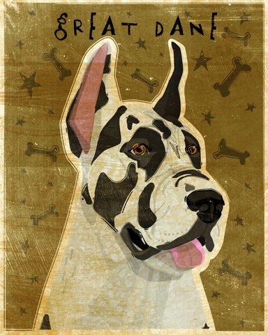 Great,Dane,Number,3,-,Harlequin,Dog,Art,Print,8,in,x,10,Illustration,whimsical,cute,animals,dog_art,pet,puppy,Great_Dane,Great_Dane_Art,Dog_Print,harlequin,paper,ink
