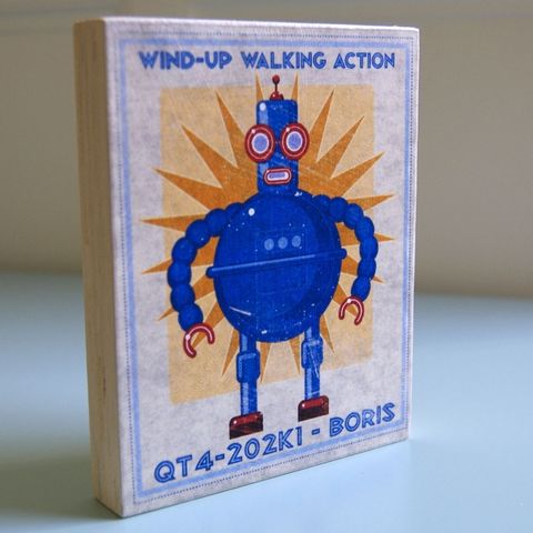 Robot,Series,Art,Block,-,Pick,the,Print,4,in,x,5,Illustration,Digital,john_w_golden,illustration,digital,print,block,robot,sci_fi,science_fiction,paper,computer,wood,sealer
