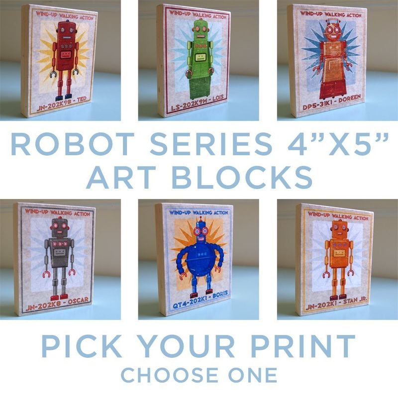 Robot Series Art Block - Pick the Print - 4 in x 5 in - product images  of 