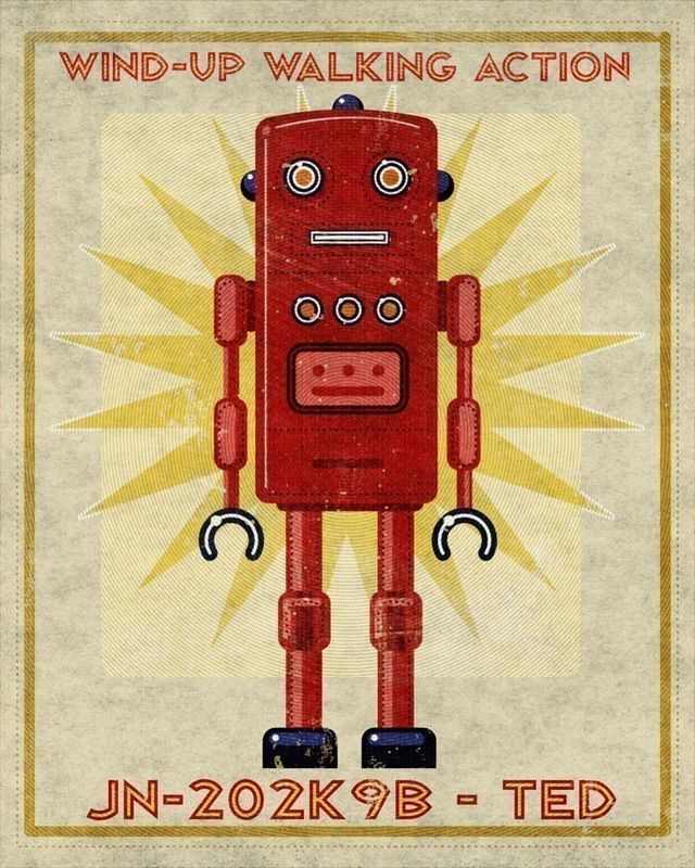 Robot Art Print - Ted Box Art Robot 8 in x 10 in - product images  of 