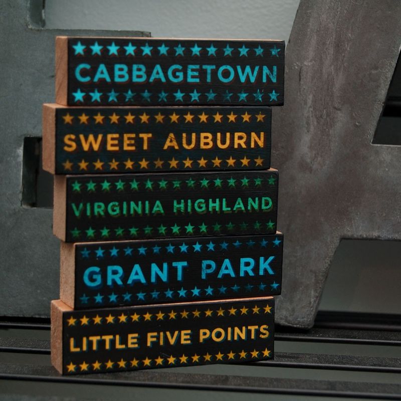 Atlanta Hoods on Wood - Five Art Block Set - Pick the Hoods - product images  of 