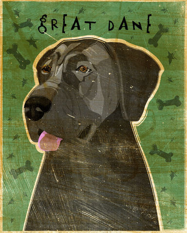 Great,Dane,Number,6,-,Blue,Dog,Art,Print,8,in,x,10,Illustration,whimsical,cute,animals,dog_art,pet,puppy,Great_Dane,Great_Dane_Art,Dog_Print,blue,paper,ink