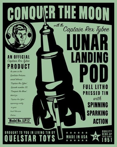 Lunar,Lander,Tin,Toy,Robot,Box,Art,Print,art,digital,paper,print,robot,cute,children