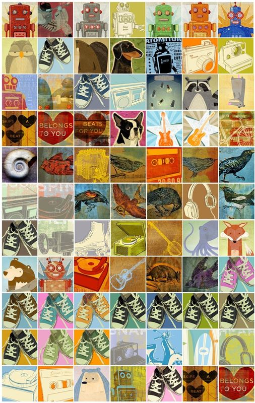PiccoloBlocco - Little Block - Art Blocks Set of 4 - Pick the Prints - 1.5 in x 1.5 in - product images  of 