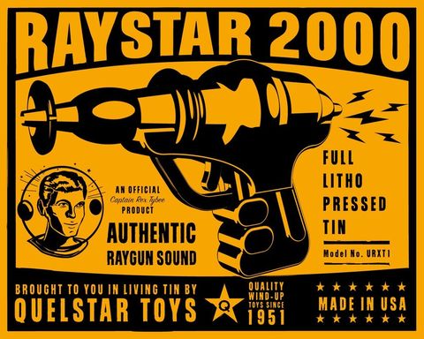 Raystar,2000,Tin,Toy,Robot,Box,Art,Print,retro,art,digital,paper,print,robot,cute,children