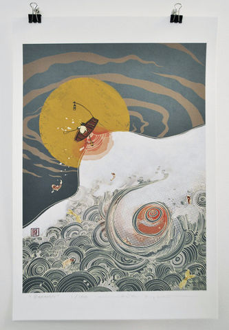 Meneater,Victo Ngai, limited edition giclee print, Meneater, women, sex, boobs, whimsical, color